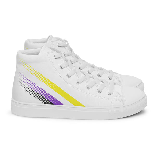 Non-Binary Pride Colors Original White High Top Shoes - Women Sizes