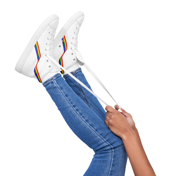 Original Gay Pride Colors White High Top Shoes