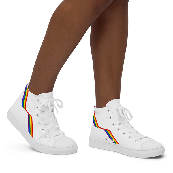 Original Gay Pride Colors White High Top Shoes