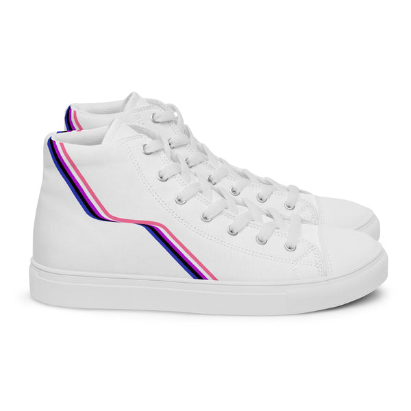 Original Genderfluid Pride Colors White High Top Shoes - Women Sizes