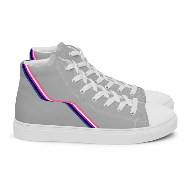 Original Genderfluid Pride Colors Gray High Top Shoes - Women Sizes