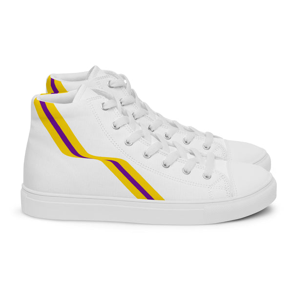 Original Intersex Pride Colors White High Top Shoes - Women Sizes