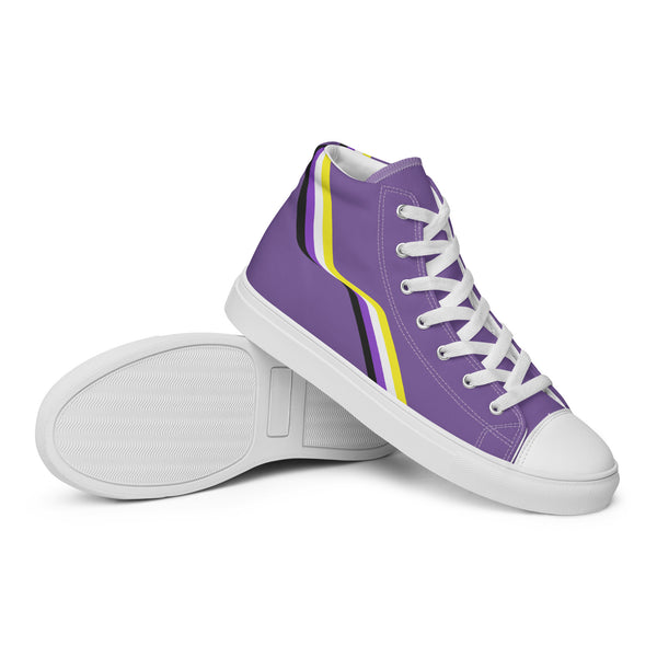 Original Non-Binary Pride Colors Purple High Top Shoes - Women Sizes