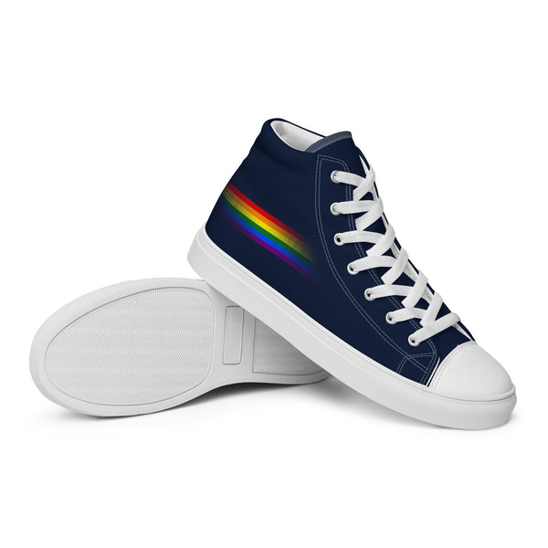Casual Gay Pride Colors Navy High Top Shoes - Women Sizes