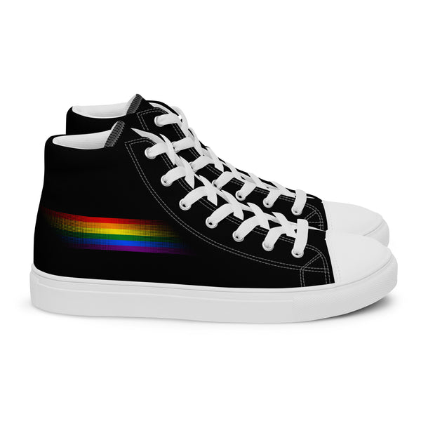 Casual Gay Pride Colors Black High Top Shoes - Women Sizes