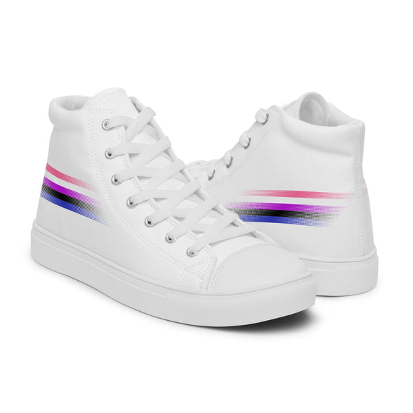 Casual Genderfluid Pride Colors White High Top Shoes - Women Sizes