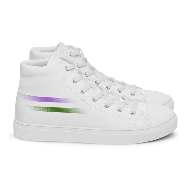 Casual Genderqueer Pride Colors White High Top Shoes - Women Sizes