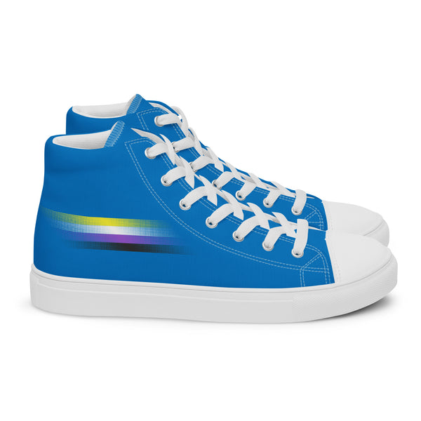 Casual Non-Binary Pride Colors Blue High Top Shoes - Women Sizes