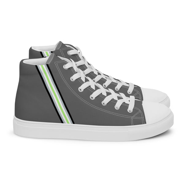 Classic Agender Pride Colors Gray High Top Shoes - Women Sizes