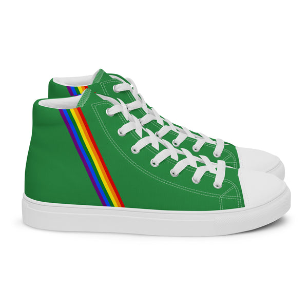 Classic Gay Pride Colors Green High Top Shoes - Women Sizes