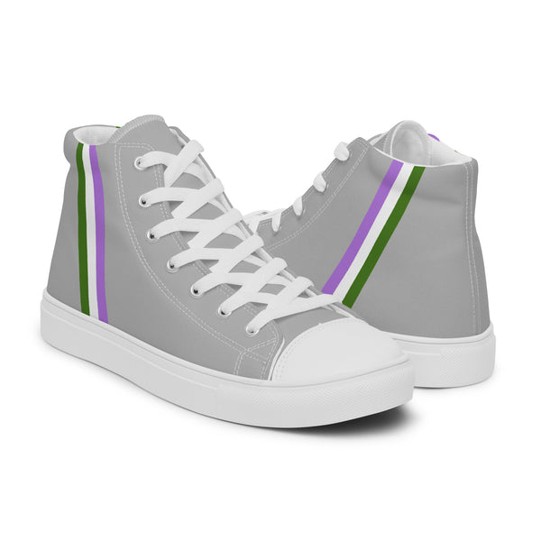 Classic Genderqueer Pride Colors Gray High Top Shoes - Women Sizes