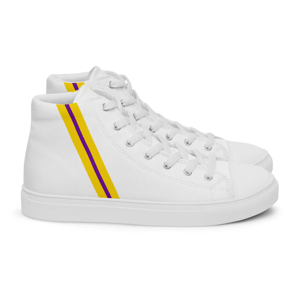 Classic Intersex Pride Colors White High Top Shoes - Women Sizes