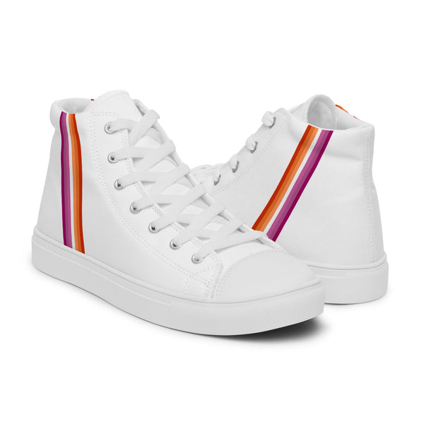 Classic Lesbian Pride Colors White High Top Shoes - Women Sizes
