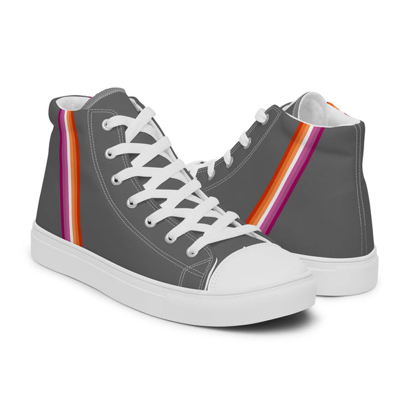 Classic Lesbian Pride Colors Gray High Top Shoes - Women Sizes