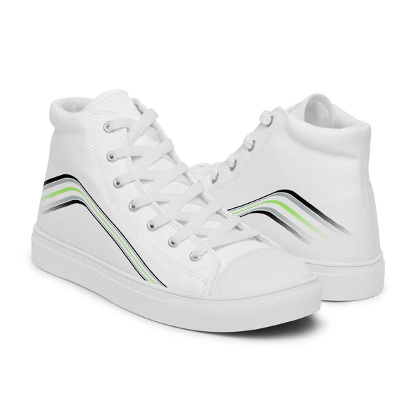 Trendy Agender Pride Colors White High Top Shoes - Women Sizes