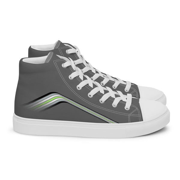 Trendy Agender Pride Colors Gray High Top Shoes - Women Sizes