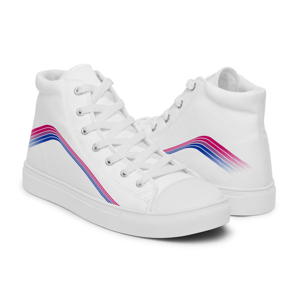 Trendy Bisexual Pride Colors White High Top Shoes - Women Sizes