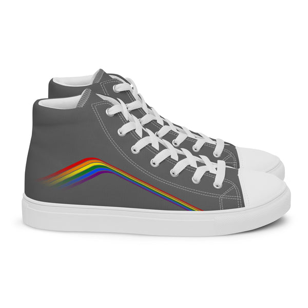 Trendy Gay Pride Colors Gray High Top Shoes - Women Sizes