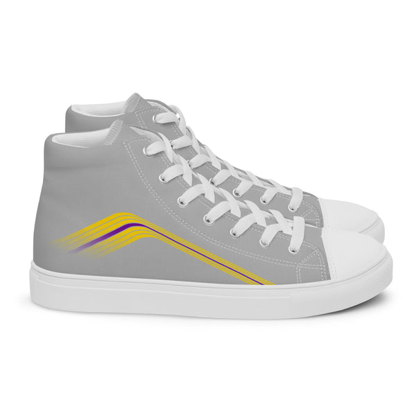 Trendy Intersex Pride Colors Gray High Top Shoes - Women Sizes
