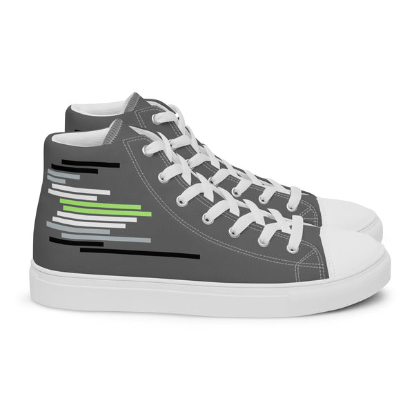 Modern Agender Pride Colors Gray High Top Shoes - Women Sizes
