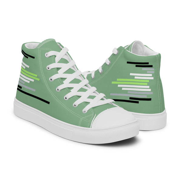 Modern Agender Pride Colors Green High Top Shoes - Women Sizes