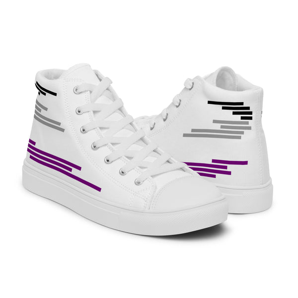 Modern Asexual Pride Colors White High Top Shoes - Women Sizes