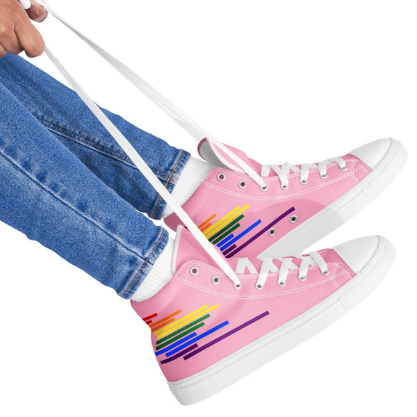 Modern Gay Pride Colors Pink High Top Shoes - Women Sizes