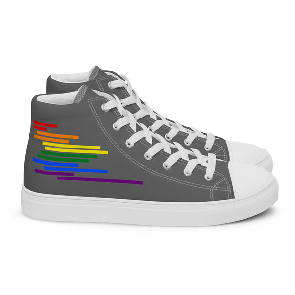 Modern Gay Pride Colors Gray High Top Shoes