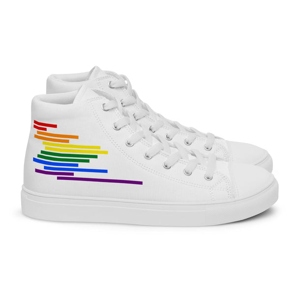 Modern Gay Pride Colors White High Top Shoes