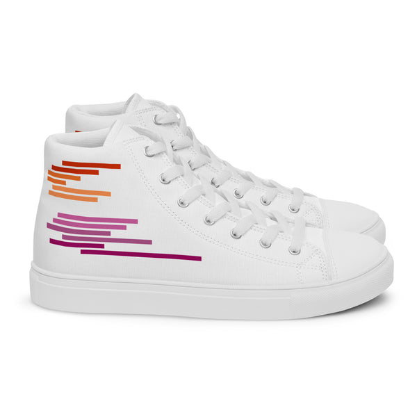 Modern Lesbian Pride Colors White High Top Shoes - Women Sizes