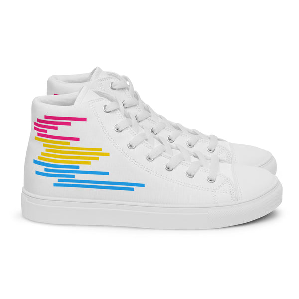 Modern Pansexual Pride Colors White High Top Shoes - Women Sizes