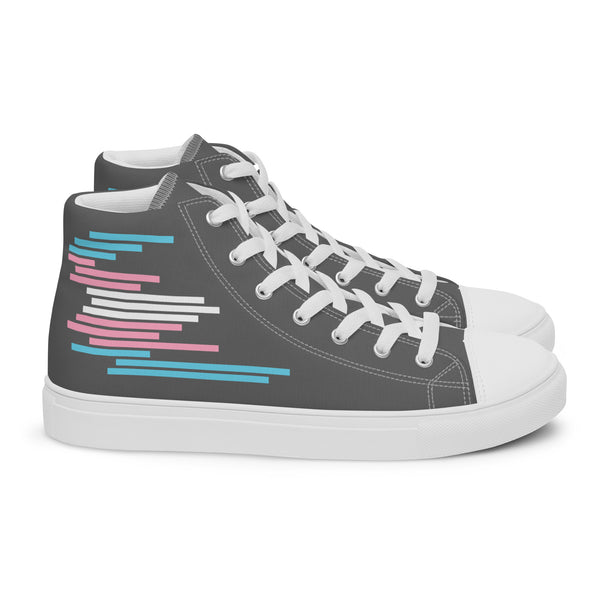 Modern Transgender Pride Colors Gray High Top Shoes - Women Sizes