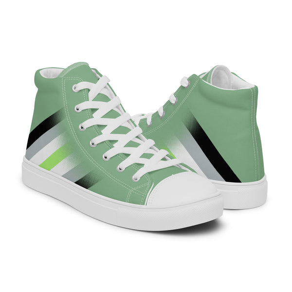 Agender Pride Colors Modern Green High Top Shoes - Women Sizes