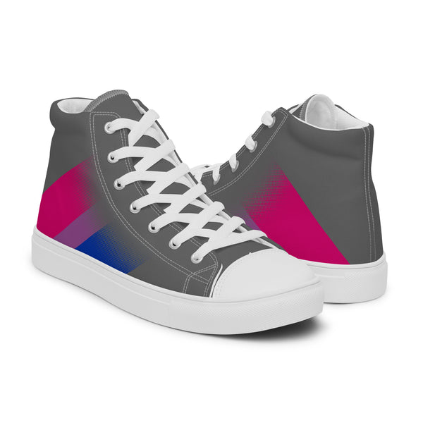 Bisexual Pride Colors Modern Gray High Top Shoes - Women Sizes
