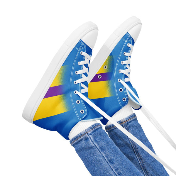 Intersex Pride Colors Modern Blue High Top Shoes - Women Sizes
