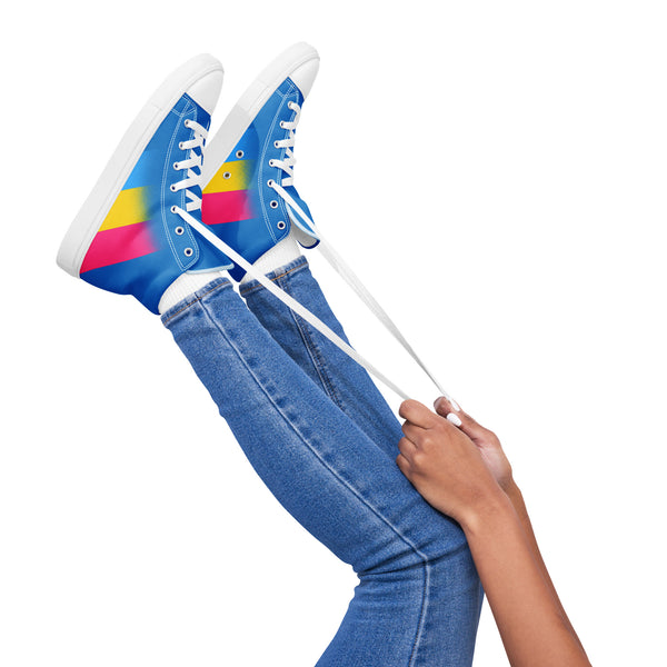 Pansexual Pride Colors Modern Blue High Top Shoes - Women Sizes
