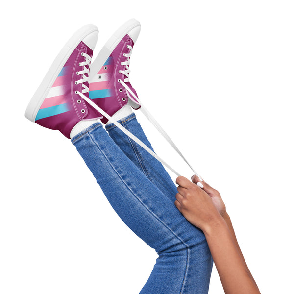 Transgender Pride Colors Modern Violet High Top Shoes - Women Sizes