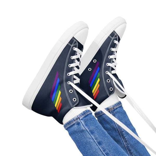 Gay Pride Modern Navy High Top Shoes