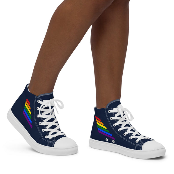 Gay Pride Modern Navy High Top Shoes