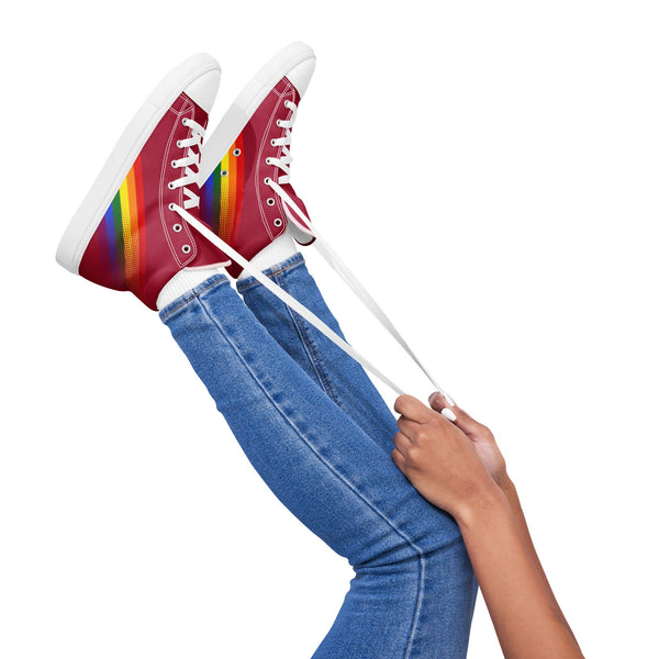 Gay Pride Colors Original Red High Top Shoes