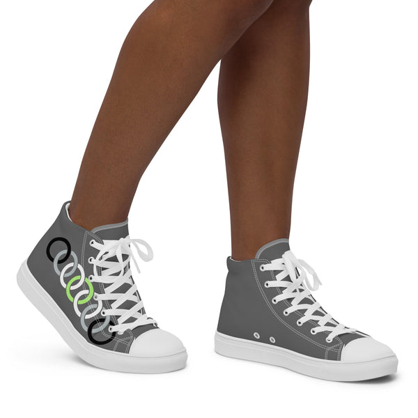 Simple Agender Pride Gray High Top Shoes