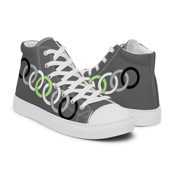 Simple Agender Pride Gray High Top Shoes