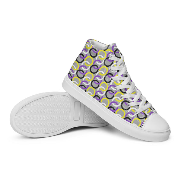 Non-Binary Pride Classic Gray High Top Shoes