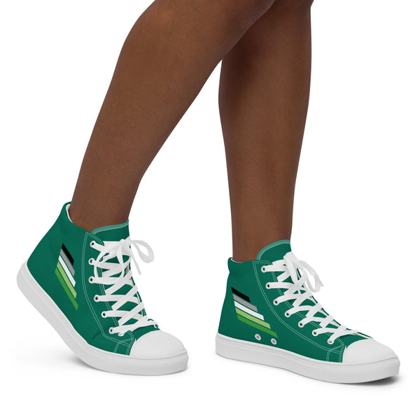 Aromantic Pride Modern Green High Top Shoes