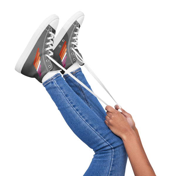 Lesbian Pride Modern Gray High Top Shoes