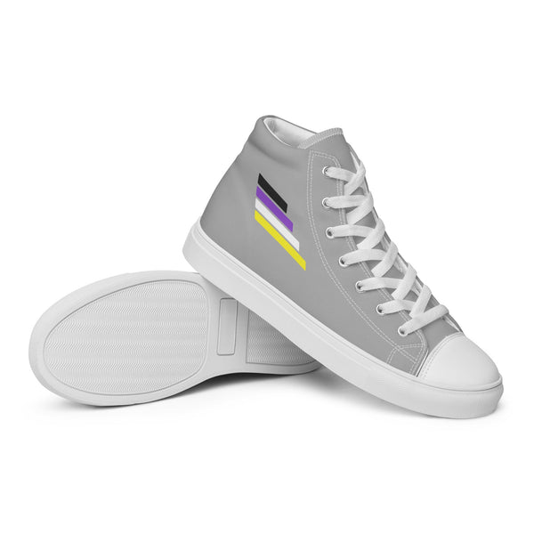 Non-Binary Pride Modern Gray High Top Shoes