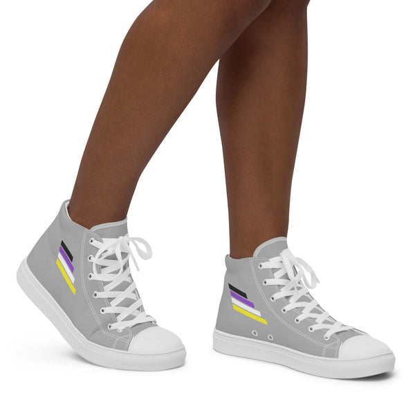 Non-Binary Pride Modern Gray High Top Shoes