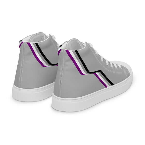 Original Asexual Pride Colors Gray High Top Shoes - Women Sizes
