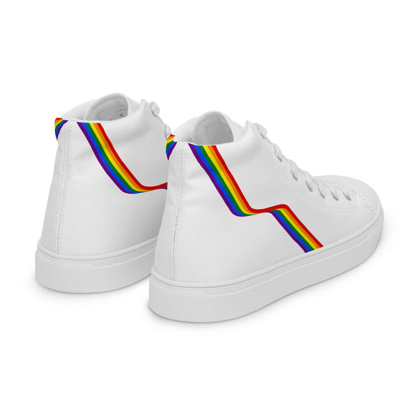 Original Gay Pride Colors White High Top Shoes - Women Sizes