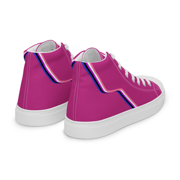 Original Genderfluid Pride Colors Fuchsia High Top Shoes - Women Sizes